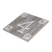 屋家番号-石灰岩のスペインのな白 タイル (側面)