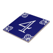 屋家番号-青のスペインのな白 タイル (側面)