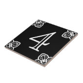 屋家番号-黒のスペインのな白 タイル (側面)