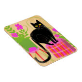 屋形植物の黒猫 マグネット (右側)