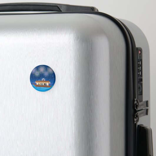 屋形船で花火をする猫たち マグネット (インサイチュ (スーツケース))