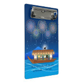 屋形船で花火をする猫たち ミニクリップボード (アングル)