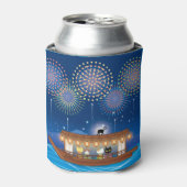 屋形船で花火をする猫たち 缶クーラー (缶正面)