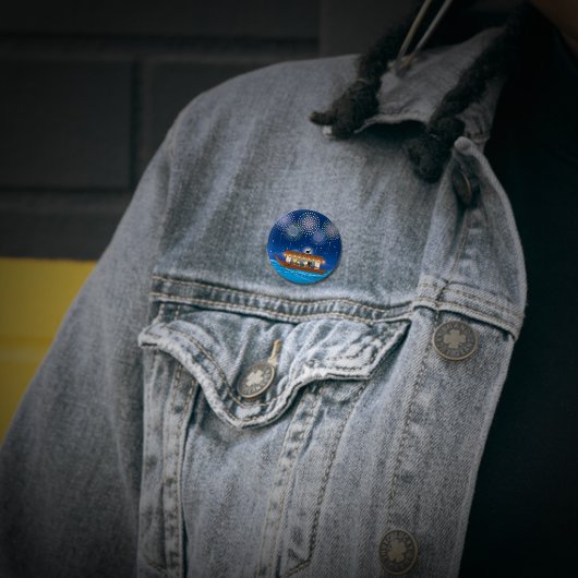 屋形船で花火をする猫たち 缶バッジ