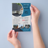 屋根と修理のビジネスブルー チラシ (ハンドル)