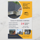 屋根と修理のビジネス黄色 チラシ (正面)