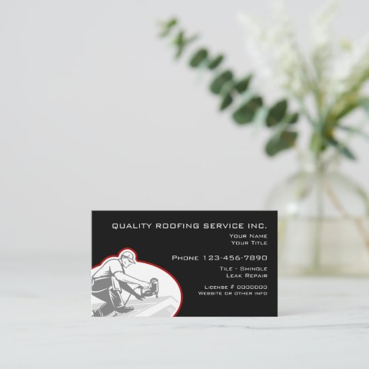 屋根と建築サービス 名刺 (スタンド正面)