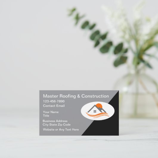 屋根と建築モダン名刺 名刺 (スタンド正面)