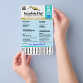 屋根と樋のサービス 剥がせる電話番号 チラシ (ハンドル)