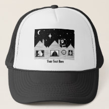 屋根に袋を付けたかわいいサンタ黒と白