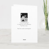 屋根に袋を付けたかわいいサンタ黒と白 シーズンカード (裏面)