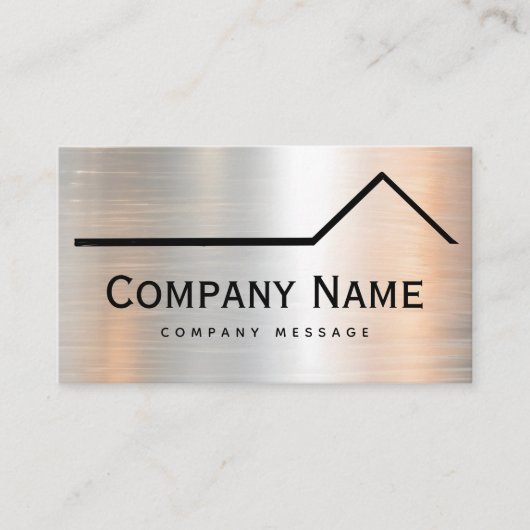 屋根のはっきりした修理と保守サービスメタルロゴ 名刺 (正面)