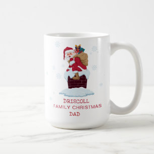 屋根のサンタクロース クリスマス 暖炉 名入れ コーヒーマグカップ