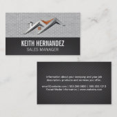 屋根のロゴ | 実在地 | レンガ壁 名刺 (正面/裏面)