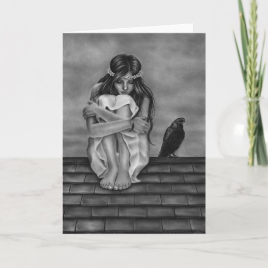 屋根のワタリガラスの挨拶状 カード (正面)