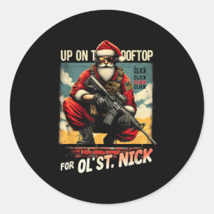 屋根の上でクリスマス Click Click Click ラウンドシール