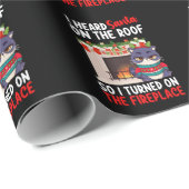 屋根の上でサンタの音が聞こえたので、暖炉のスイッチを入れた ラッピングペーパー (ロールコーナー)