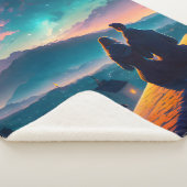 屋根の上に座っているカップル シェルパブランケット (3/4)