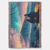 屋根の上に座っているカップル スローブランケット (正面縦)