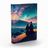 屋根の上に座っているカップル フォトブロック (左)