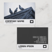 屋根の上のハト3羽 名刺 (正面/裏面)