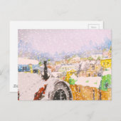 屋根の上のフレンチキャット ポストカード (正面/裏面)