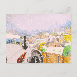 屋根の上のフレンチキャット ポストカード