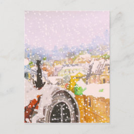 屋根の上のフレンチキャット ポストカード