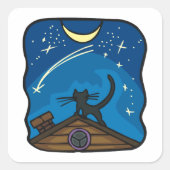 屋根の上の夜猫 スクエアシール (正面)