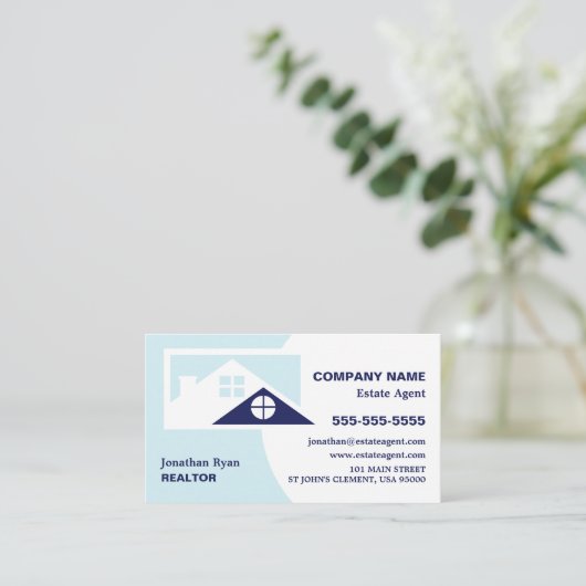 屋根の上,不動産仲介業者,不動産業者の名刺 名刺 (スタンド正面)