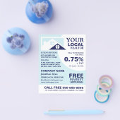 屋根の上、不動産仲介業者、不動産業者の広告フライヤー チラシ (シングル)