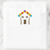 屋根の付いた家のグラフィックカラフル 長方形シール (バッグ)