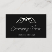 屋根の修理と保守サービスブラックロゴ 名刺 (正面)