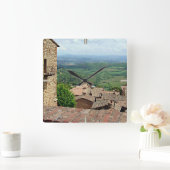 屋根の向こう1 スクエア壁時計 (ホーム)