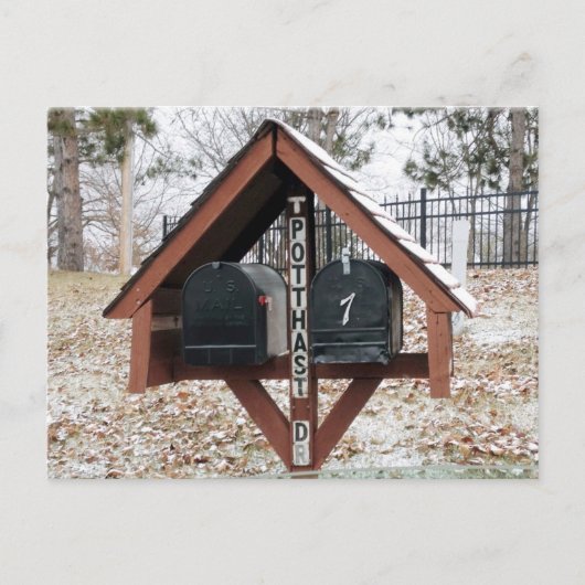 屋根はがきの下の二重のメールボックス ポストカード (正面)