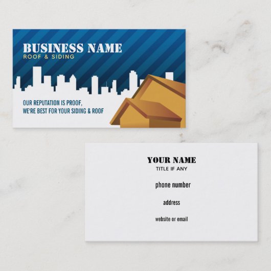 屋根ふきおよび下見張りのスローガンの名刺 名刺 (正面/裏面)
