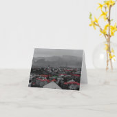 屋根カラフルの屋根窓 カード (黄色い花)