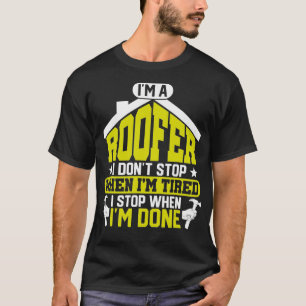 屋根ストップ屋おもしろいだ Tシャツ