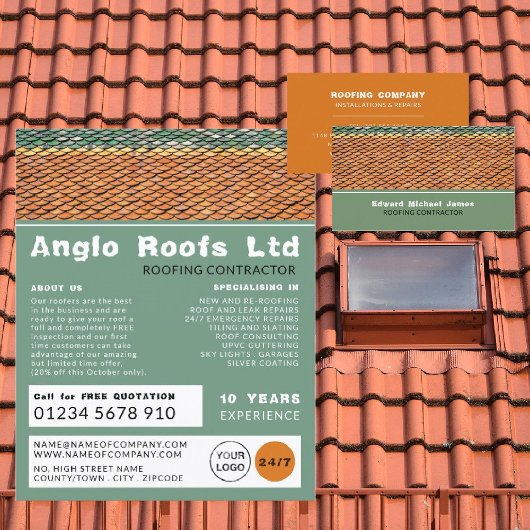 屋根タイル、屋根、屋根請負業者広告の チラシ