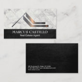 屋根プロパティのホームロゴ | 白い大理石タイル 名刺 (正面/裏面)