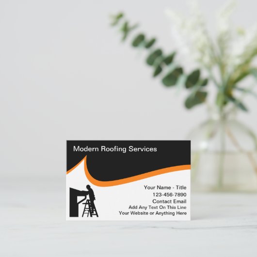 屋根モダンサービスはっきりしたデザイン 名刺 (スタンド正面)