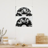 屋根付きの赤い姿杯の二望 ポスター (キッチン)