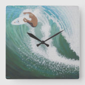 屋根付きサーファー スクエア壁時計 (正面)