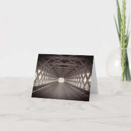 屋根付きブリッジインテリアジオメトリノートカード サンキューカード