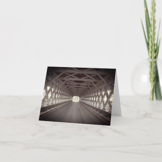 屋根付きブリッジインテリアジオメトリノートカード サンキューカード (正面)