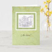 屋根付き住宅 新しい家 カード (黄色い花)