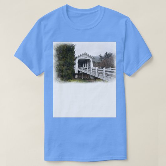 屋根付き橋入口 Tシャツ (デザイン正面)