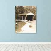 屋根付き橋 キャンバスプリント (インサイチュ (ウッドフロア))