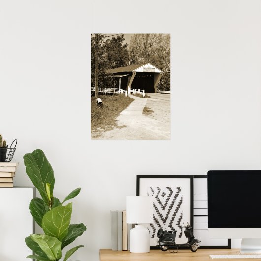 屋根付き橋 ポスター (ホームオフィス)