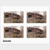 屋根付き橋 長方形シール (シート)